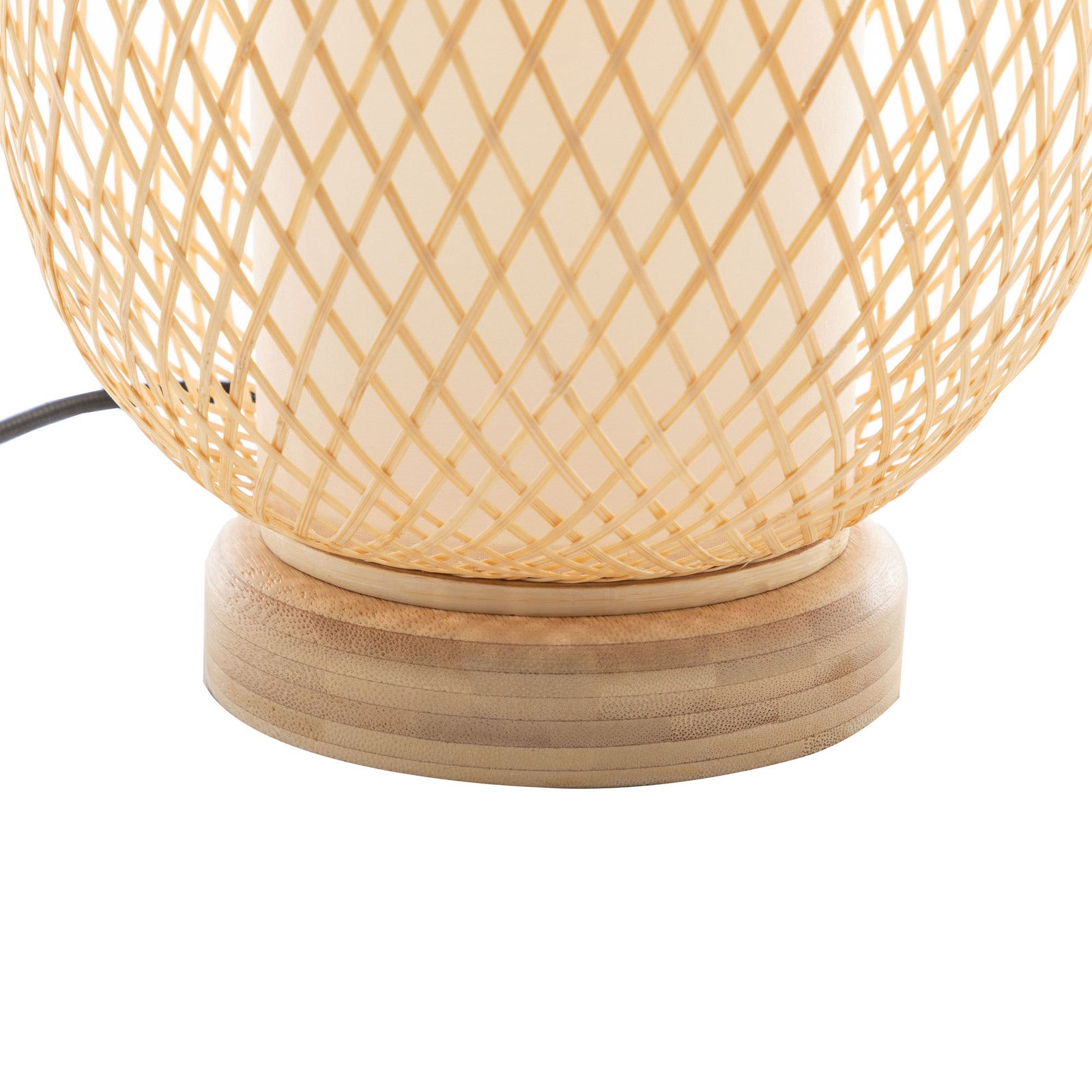 Natural Woven Bamboo Oval Table Lamp Light Shade Boho Tropical Coastal 6