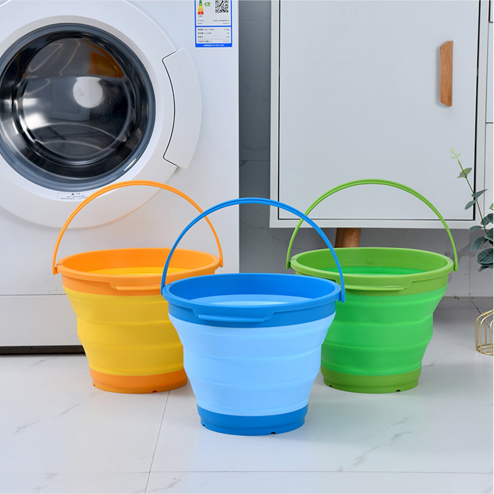 7 Litre Foldable Collapsible Silicone Bucket for Home/Hiking/Camping/Fishing - Green 3