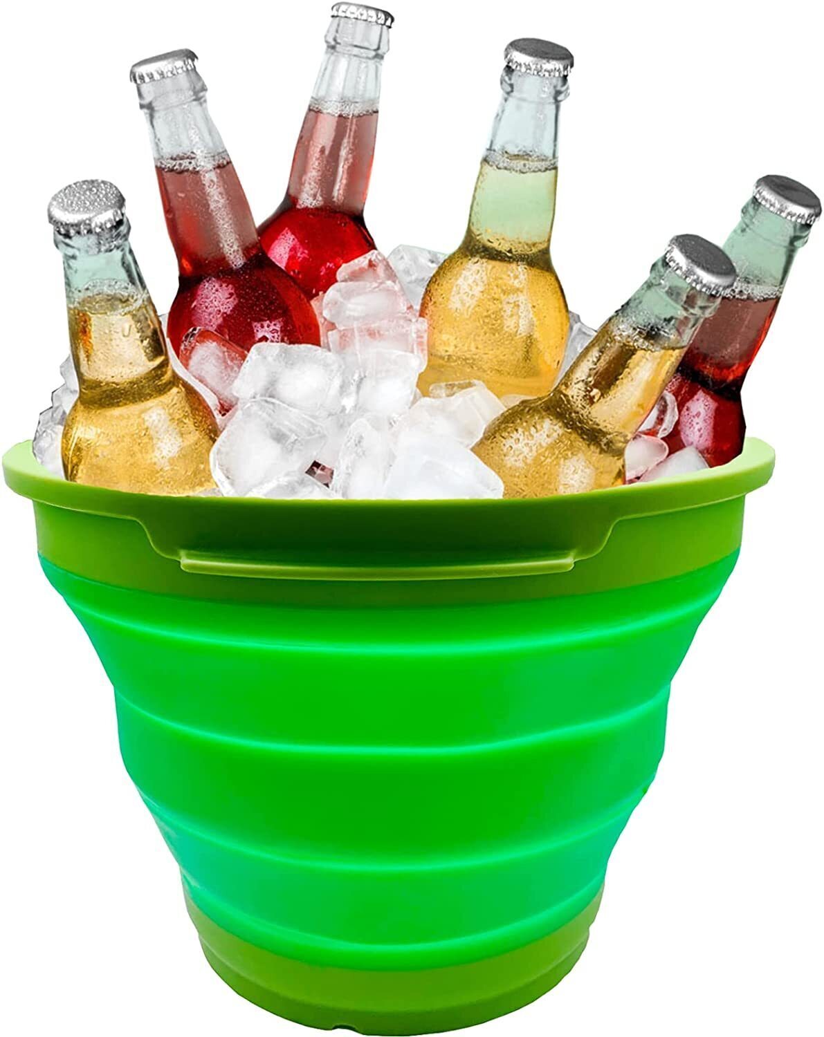 7 Litre Foldable Collapsible Silicone Bucket for Home/Hiking/Camping/Fishing - Green 4