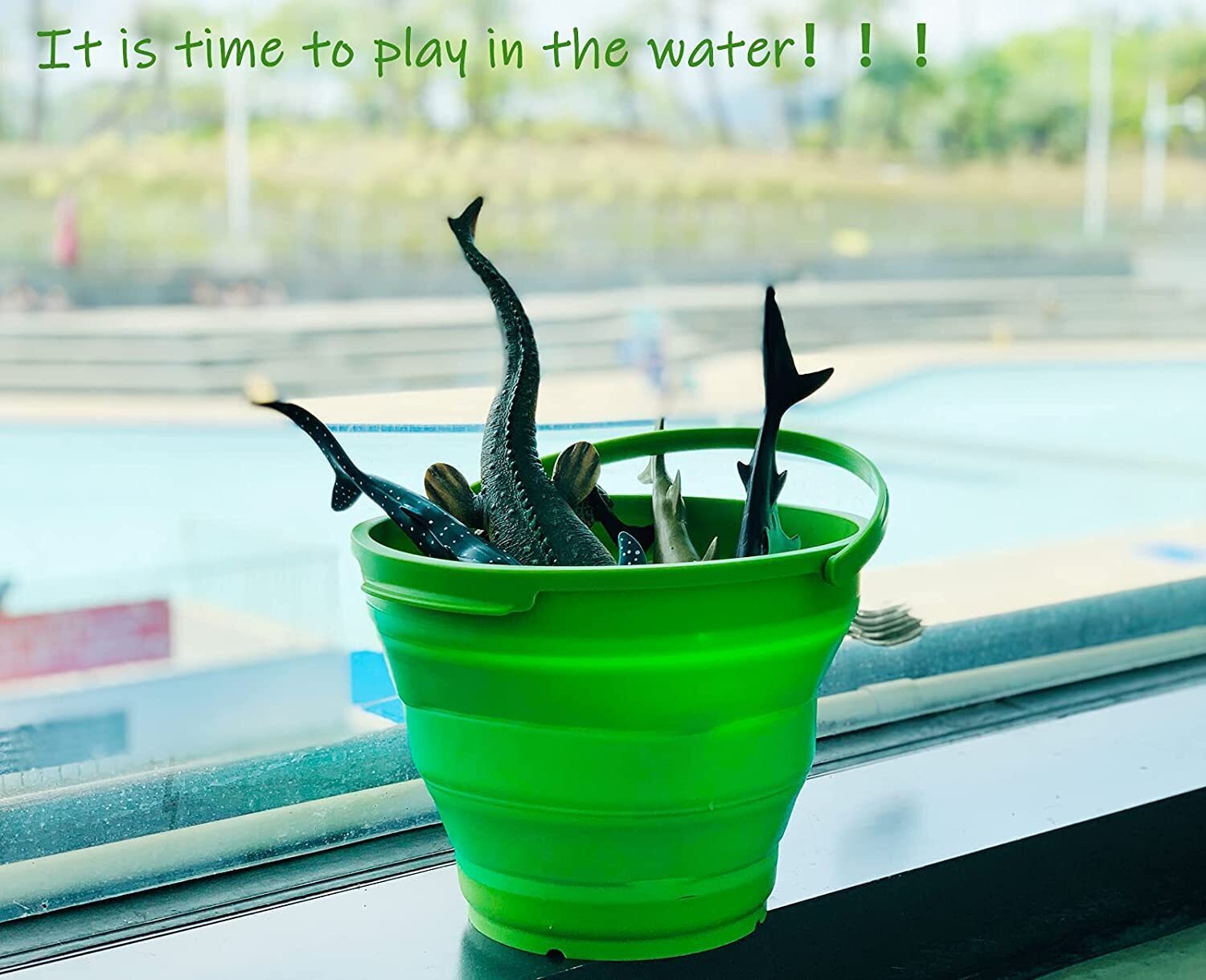 7 Litre Foldable Collapsible Silicone Bucket for Home/Hiking/Camping/Fishing - Green 7