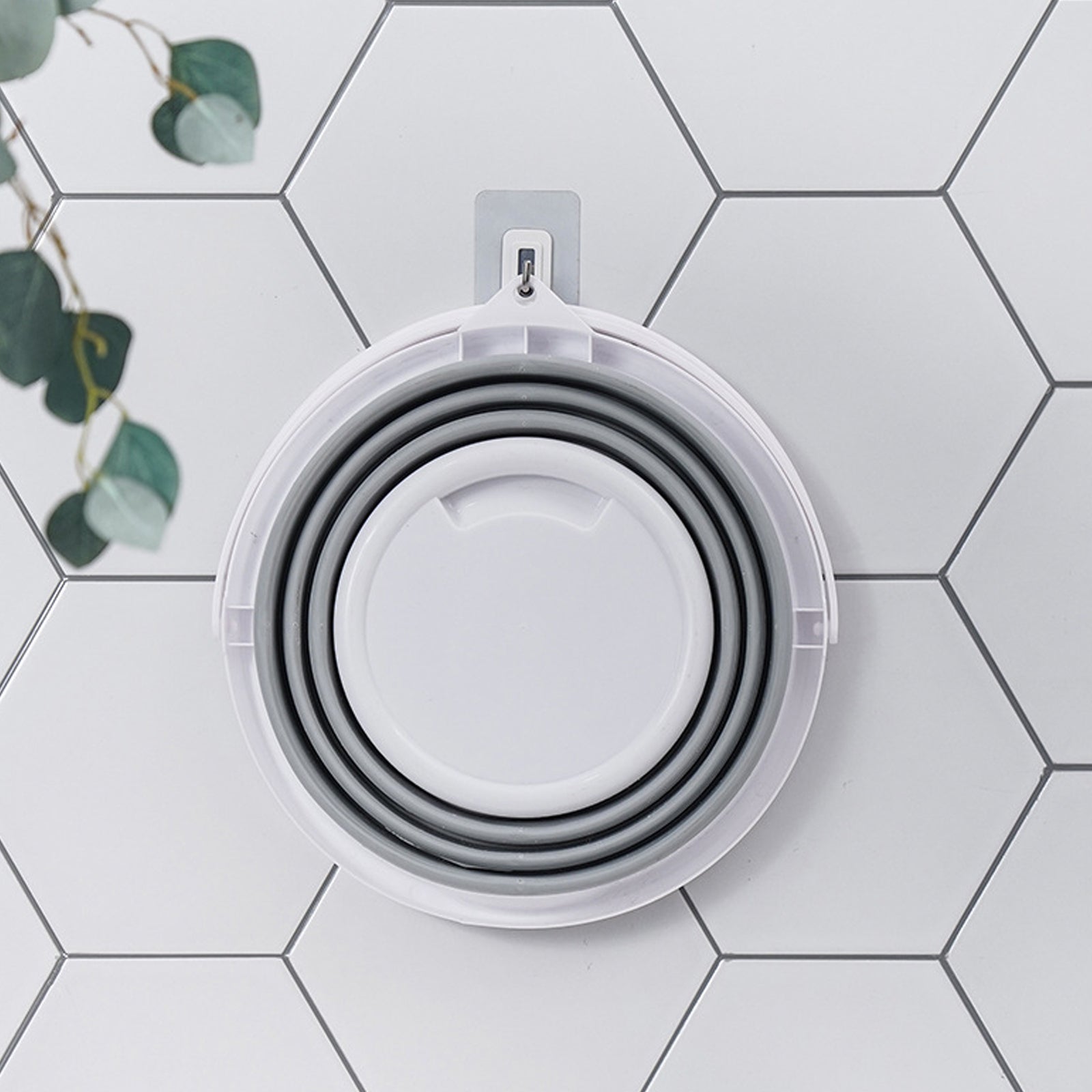 2x 10L Foldable Collapsible Bucket Silicone Hiking/Camping/Fishing - Grey/White 4