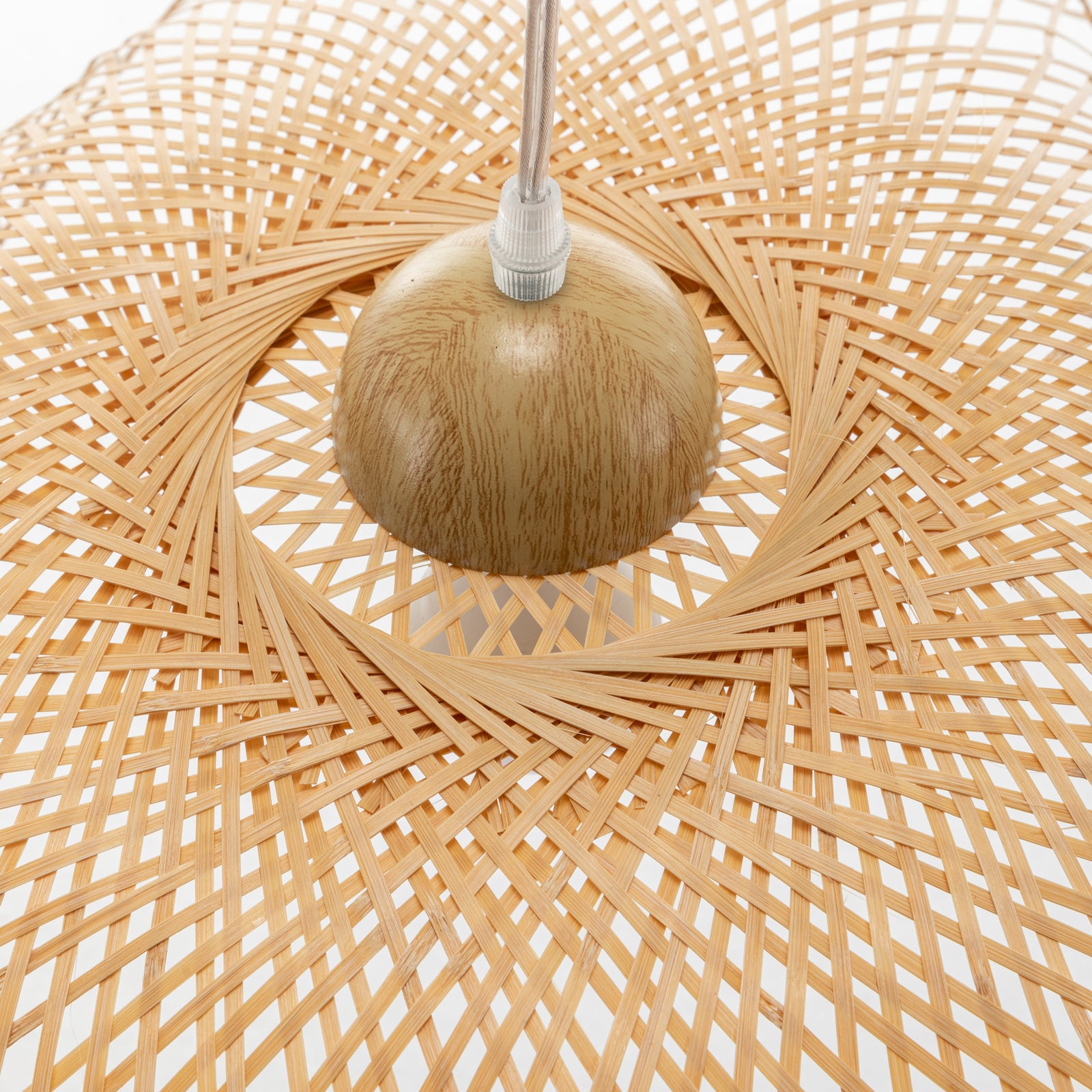 Serene Natural Hand-Woven Bamboo Wave Pendant Lamp Light - Large 6