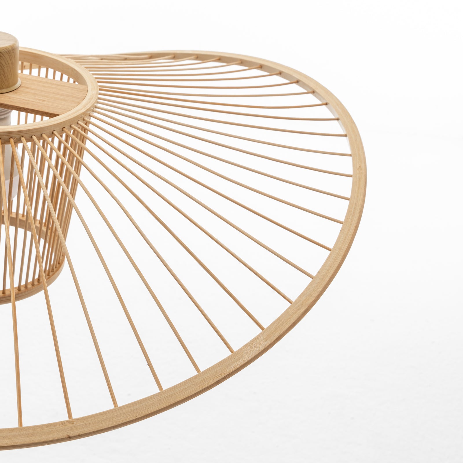 Elysian Breeze Natural Hand-Woven Bamboo Wide Brim Pendant Lamp 4