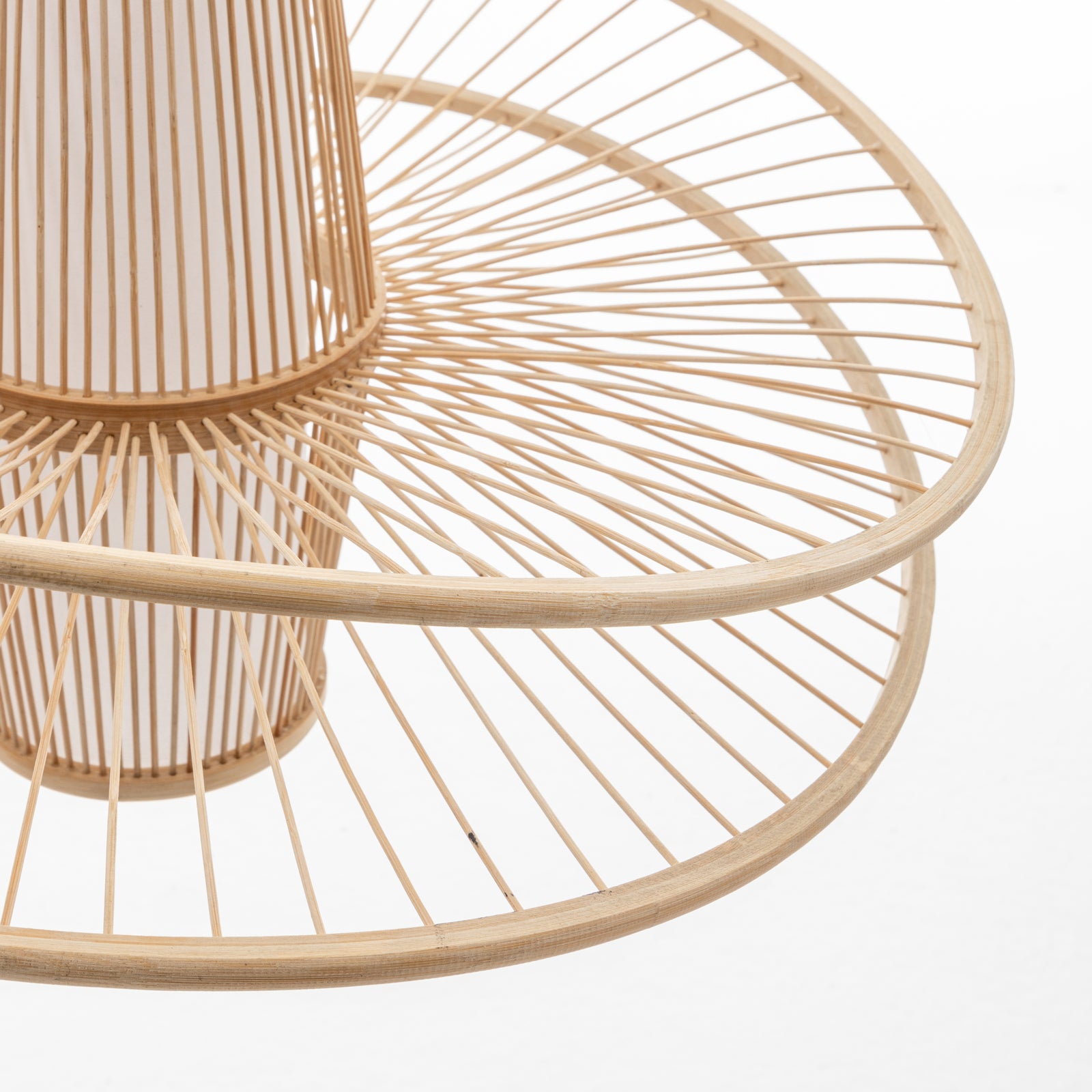 Elysian Breeze Double Natural Hand-Woven Bamboo Double Wide Pendant Lamp Light 6