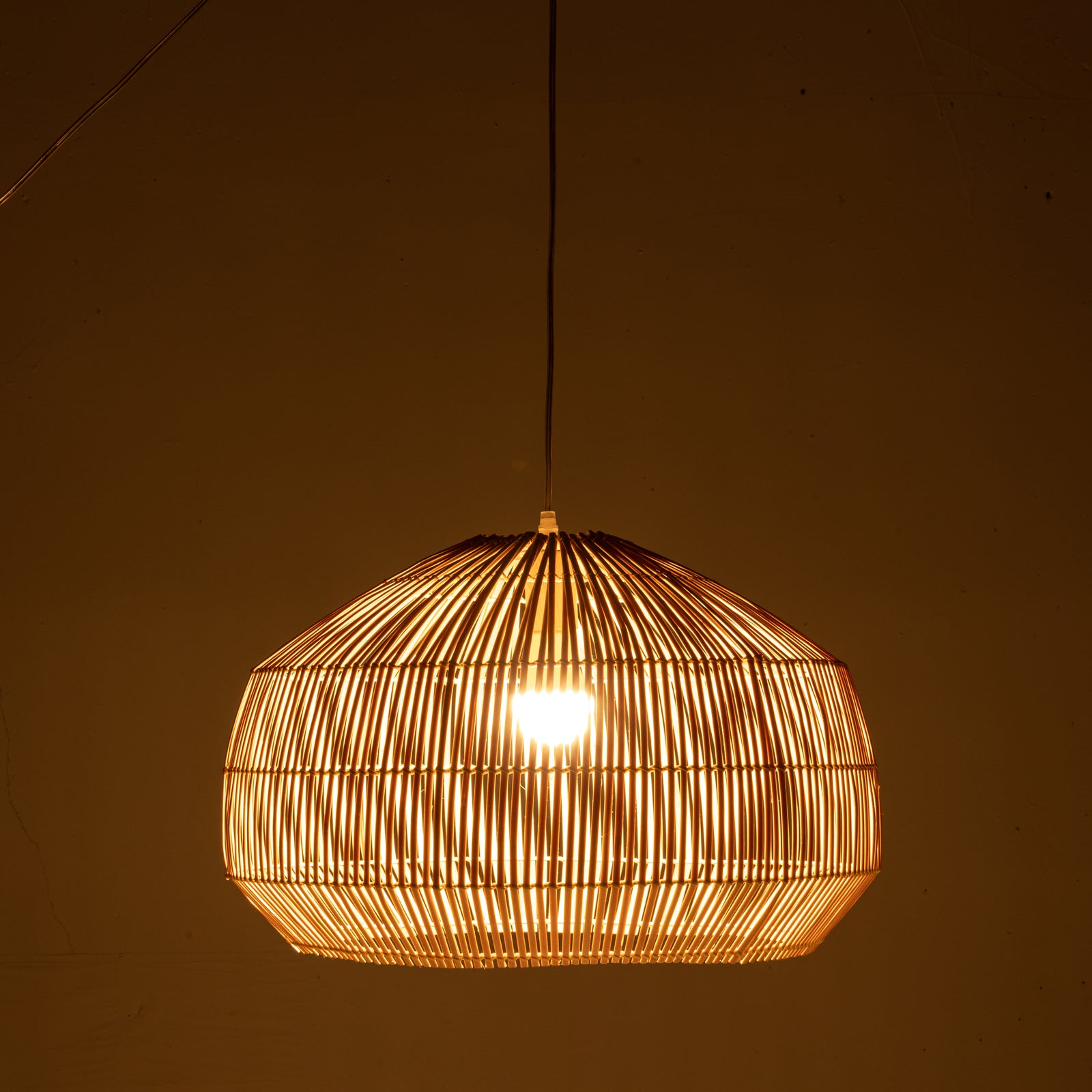 Solara Sphere Natural Hand-Woven Bamboo Cage Pendant Lamp Light 3