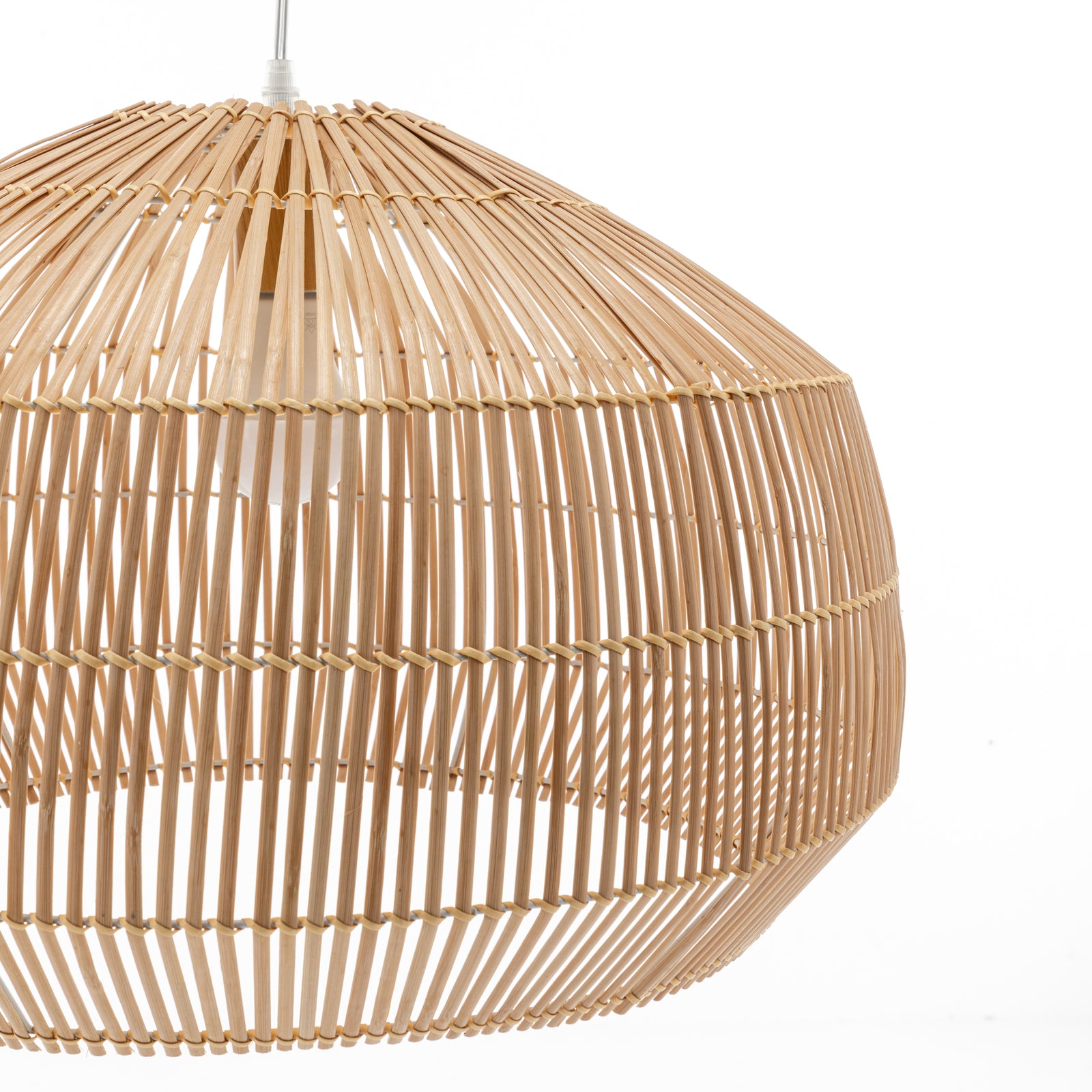 Solara Sphere Natural Hand-Woven Bamboo Cage Pendant Lamp Light 5