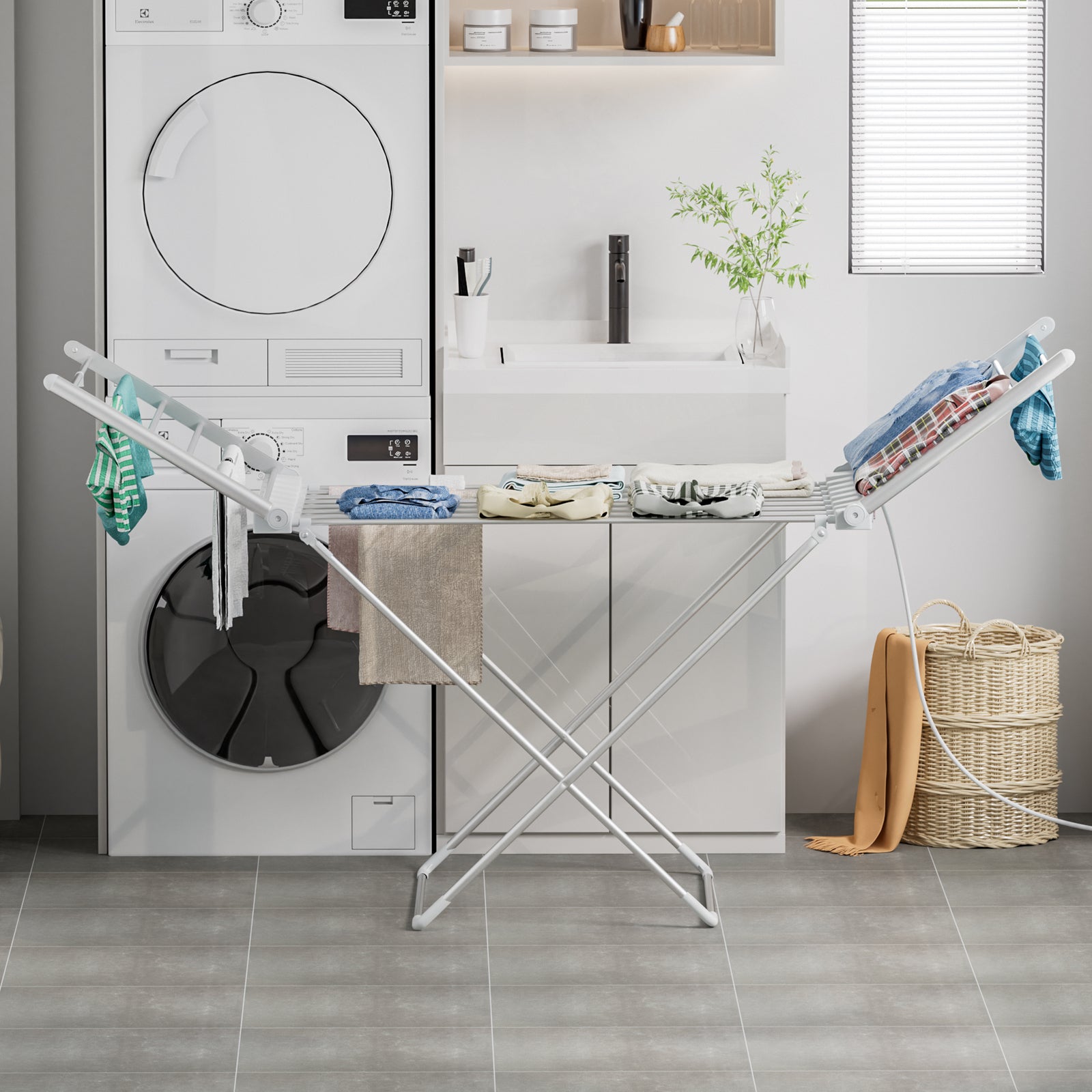 Electric Airer Heated Foldable Clothes Dryer Drying Indoor Folding Rack 3