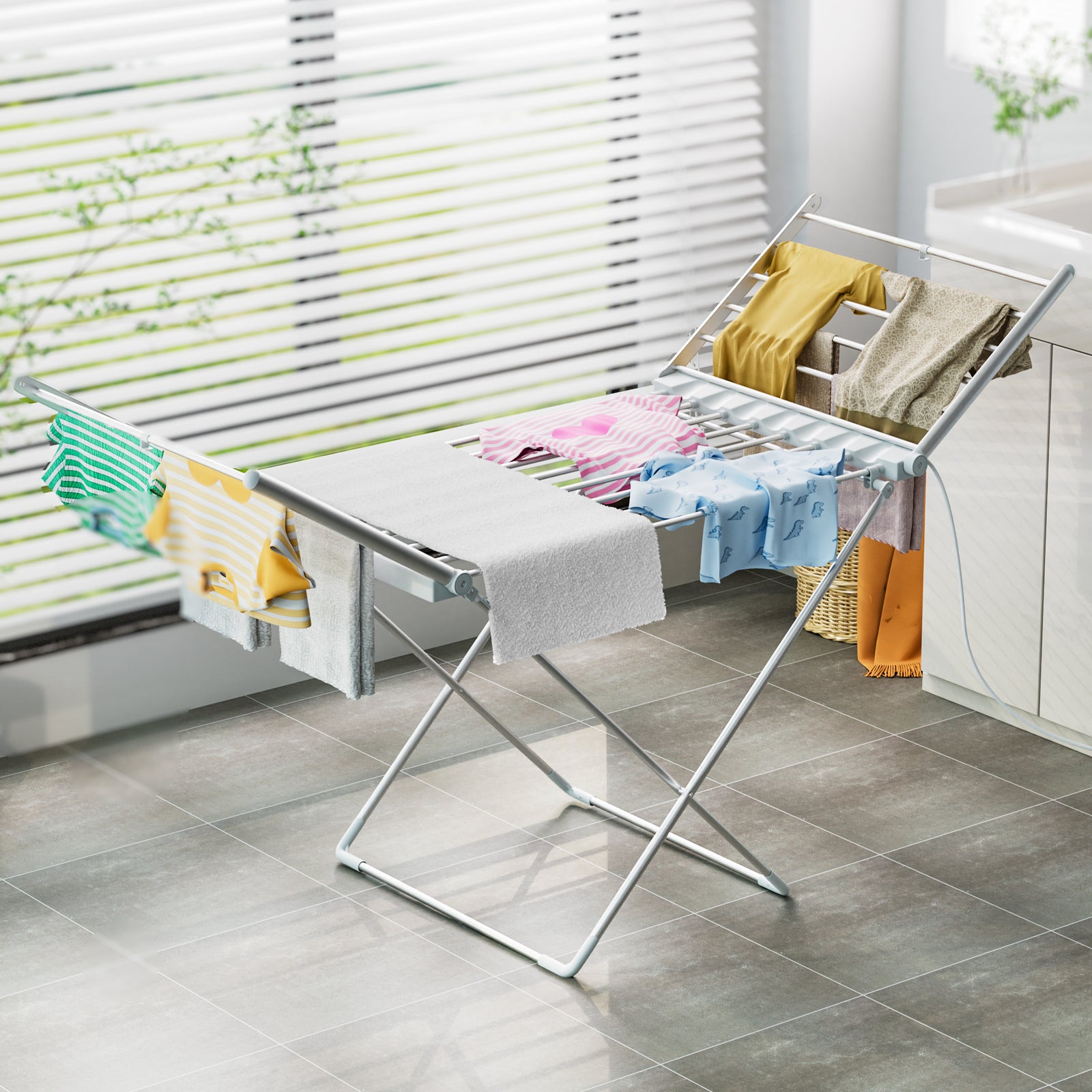 Electric Airer Heated Foldable Clothes Dryer Drying Indoor Folding Rack 5