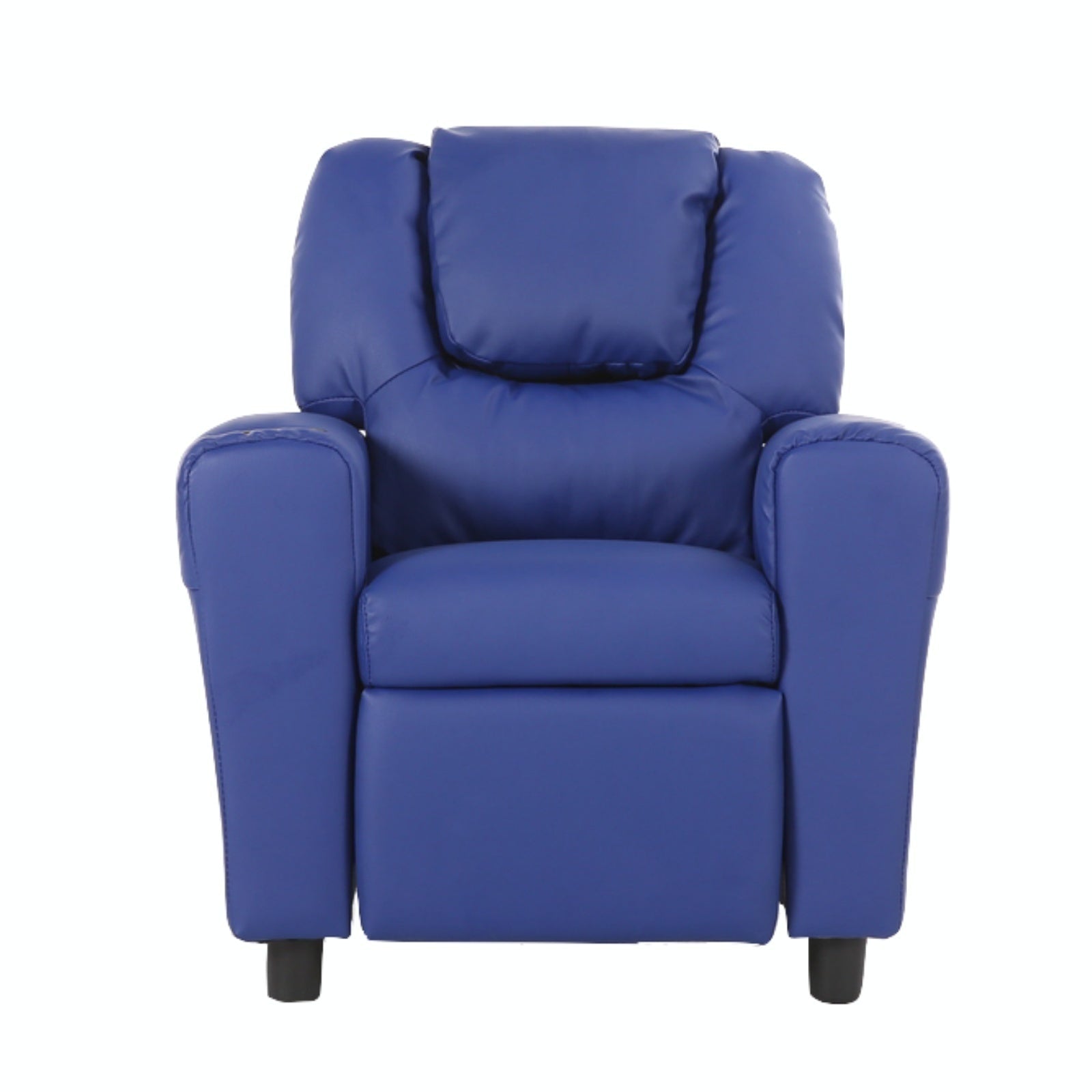 Set of 4 Oliver Kids Recliner Chair Sofa Children Lounge Couch PU Armchair Blue 5