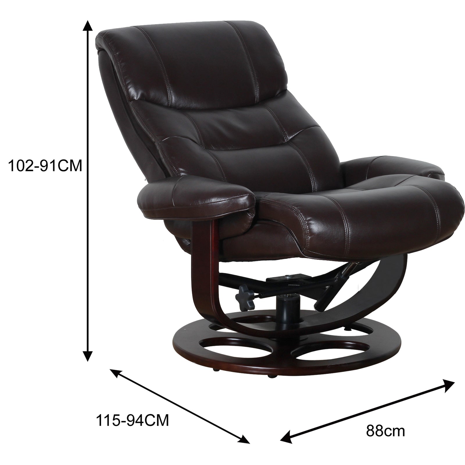 Julio Faux Leather Premium Reclining Lounge Arm Chair w/ Ottoman Swivel Sofa 11