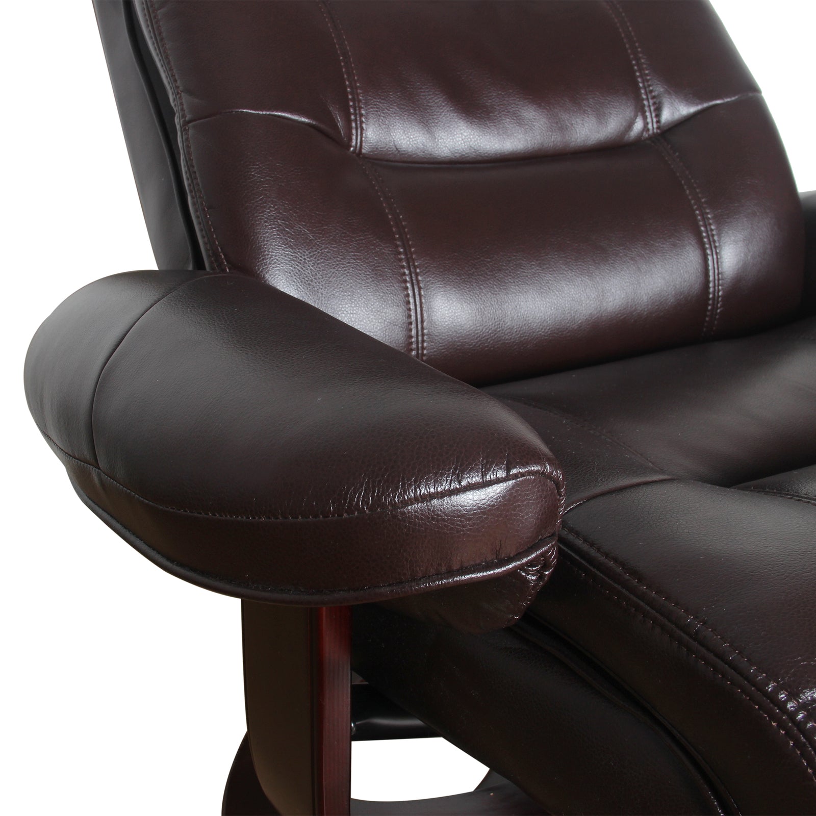 Julio Faux Leather Premium Reclining Lounge Arm Chair w/ Ottoman Swivel Sofa 14