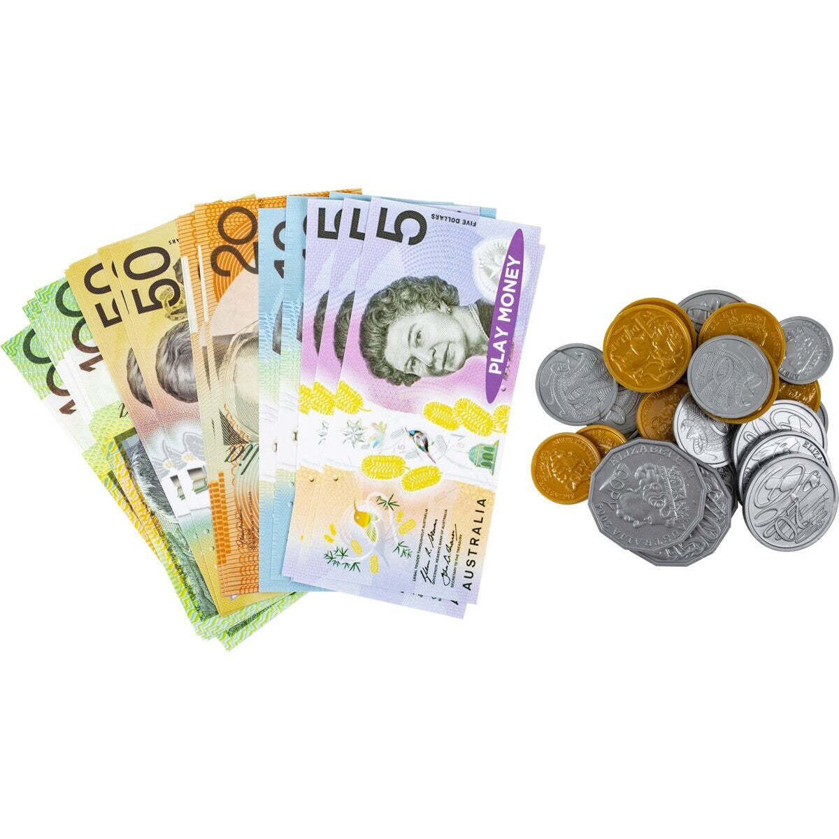 44pcs Australian Play Money Coins & Notes Maths Pretend Shopping 4