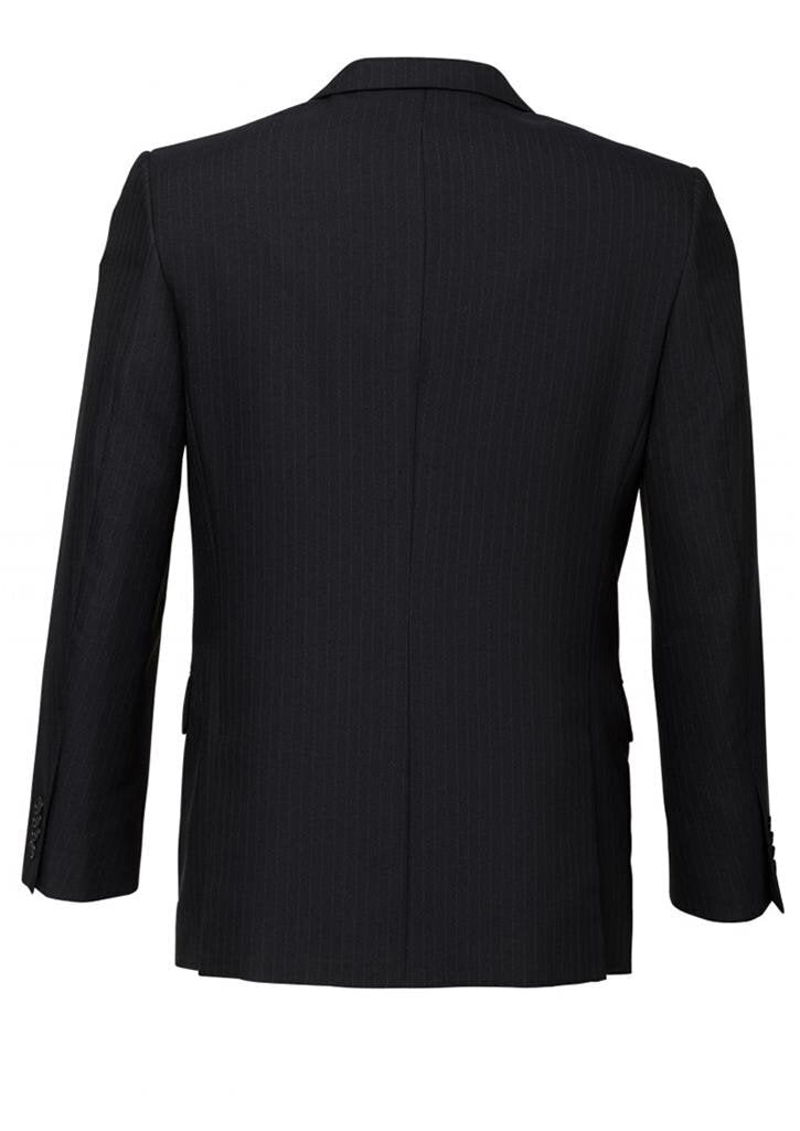 Mens Single Breasted 2 Button Suit Jacket Work Business - Pin Striped - Black - 137 4