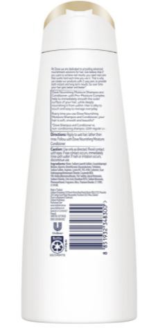 Dove 320mL Shampoo Nourishing Moisture For Normal To Dry Hair 3