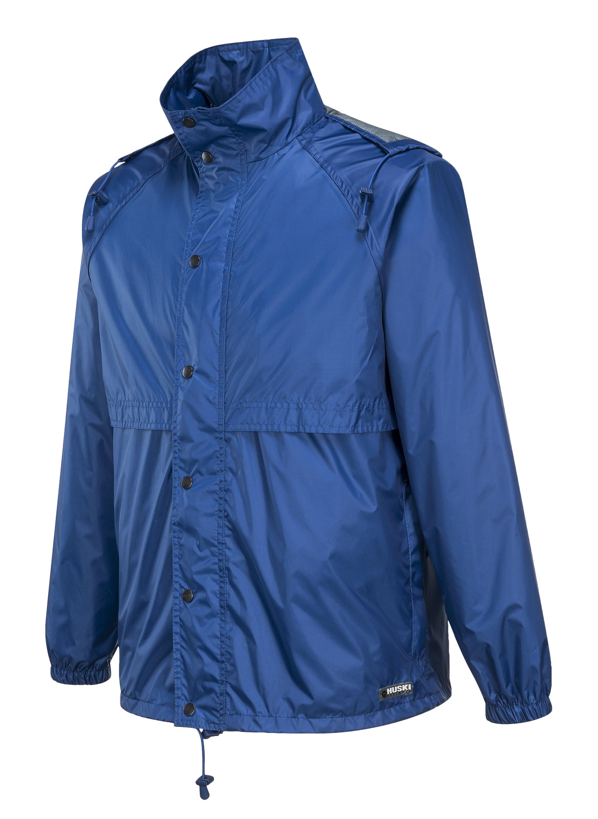 HUSKI STRATUS RAIN JACKET Waterproof Workwear Concealed Hood Windproof Packable - Cobalt - S 4