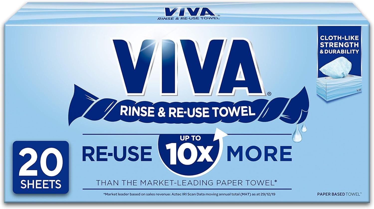 480x Viva Paper Towel Rinse & Re-Use Towel Reusable 20 Sheets x 24 Packs Bulk Box 4