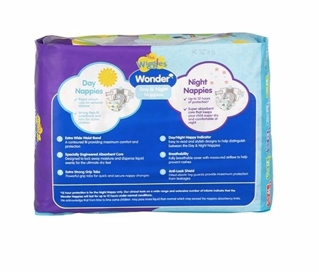 Wonder Pk27 the Wiggles Day & Night Nappies Diapers Infant 4 - 8 Kg Size 2 3