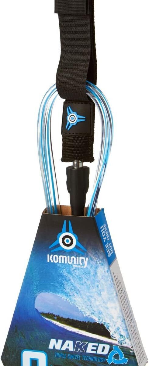 Komunity 6FT Naked Elliptical Cord Leash Surfboard Legrope Leash Surf Surfing Leg Rope 3