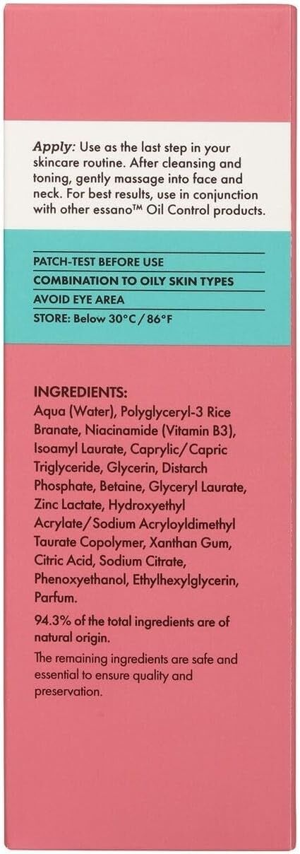Essano Niacinamide Oil Control Face Moisturiser 75ml 6