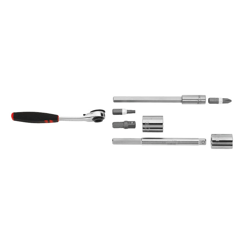 23pcs 1/4" Socket Wrench Assortment Set Ratchet in Metal Box 8