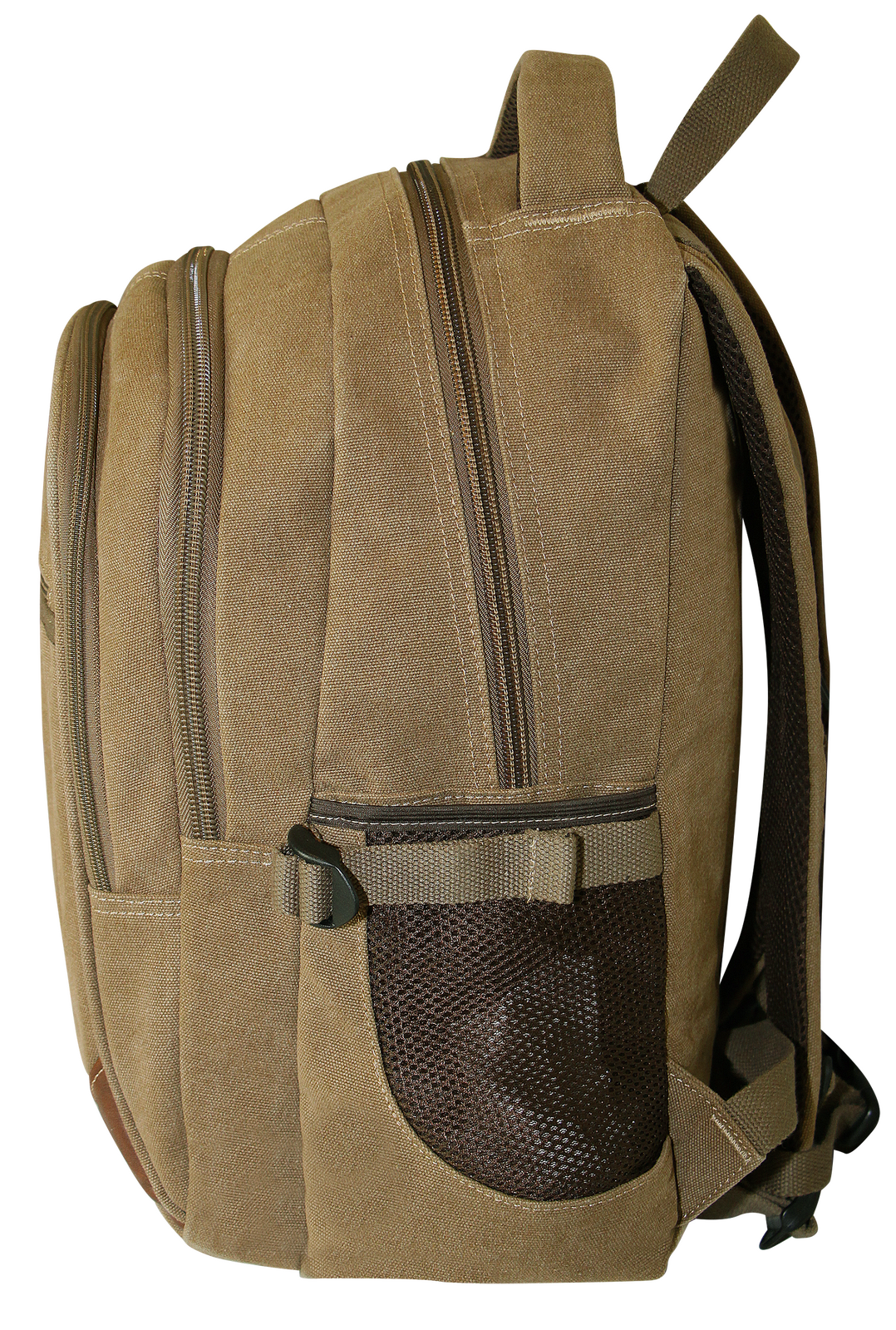 FIB Washed Canvas Backpack Bag in Khaki 3
