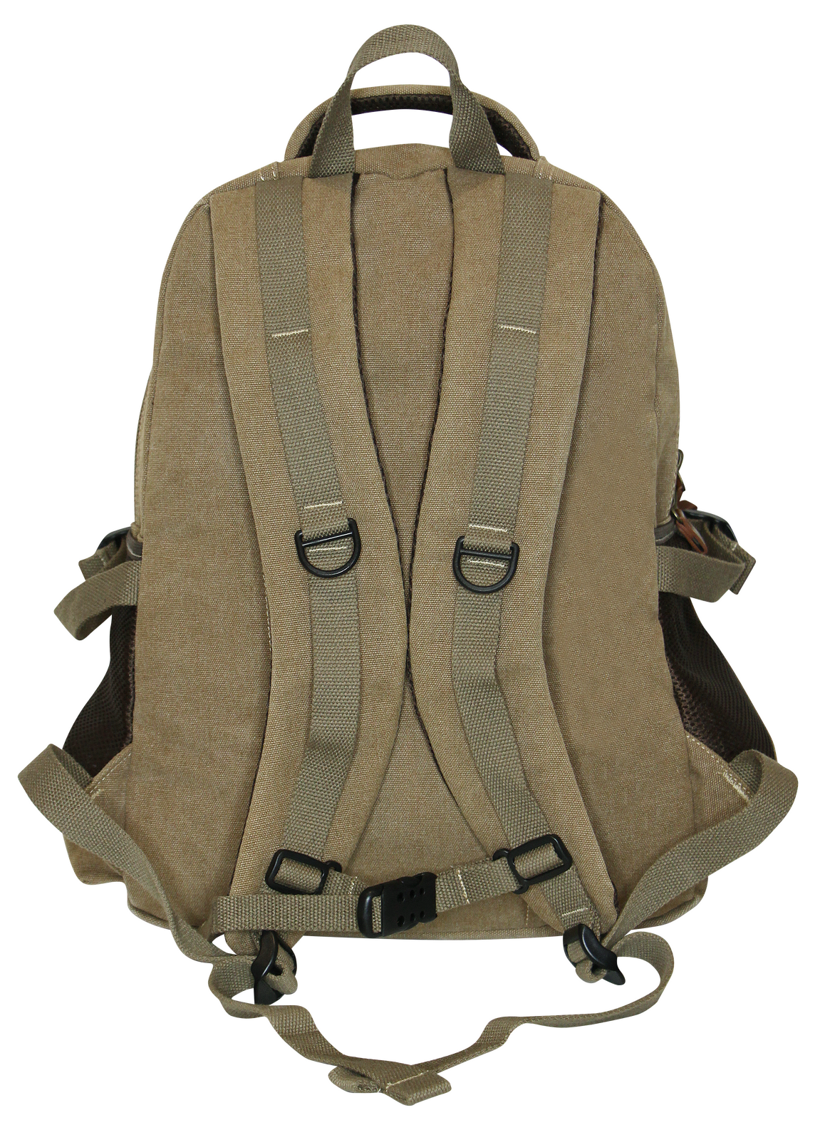 FIB Washed Canvas Backpack Bag in Khaki 4