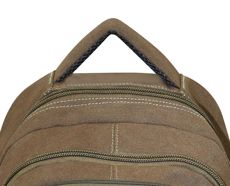 FIB Washed Canvas Backpack Bag in Khaki 5