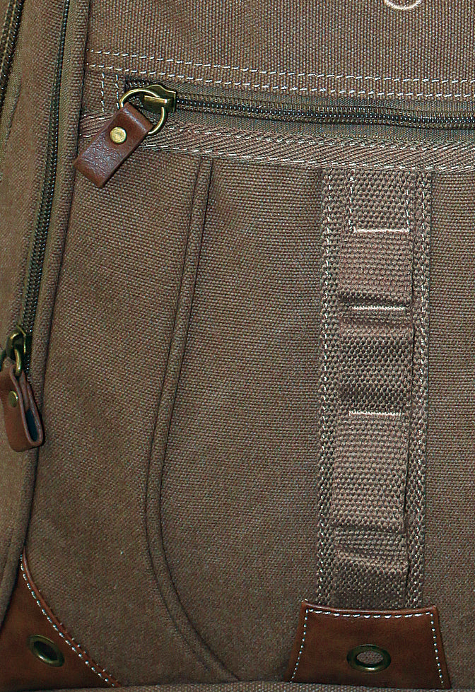 FIB Washed Canvas Backpack Bag in Khaki 6