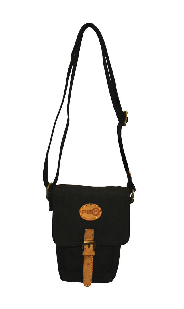 FIB Water Resistant Small Shoulder Canvas Bag w Adjustable Shoulder Strap - Black 4