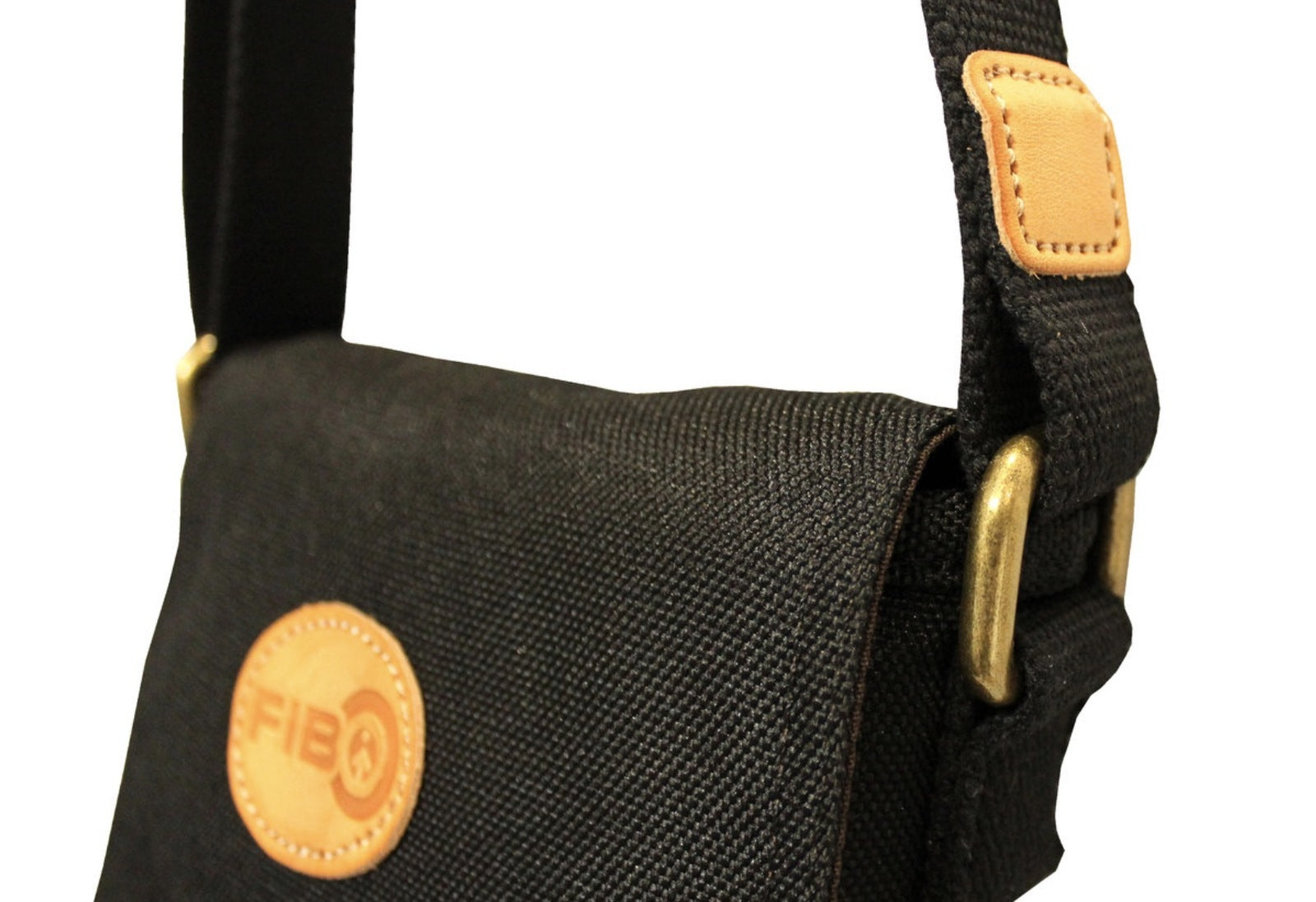 FIB Water Resistant Small Shoulder Canvas Bag w Adjustable Shoulder Strap - Black 7