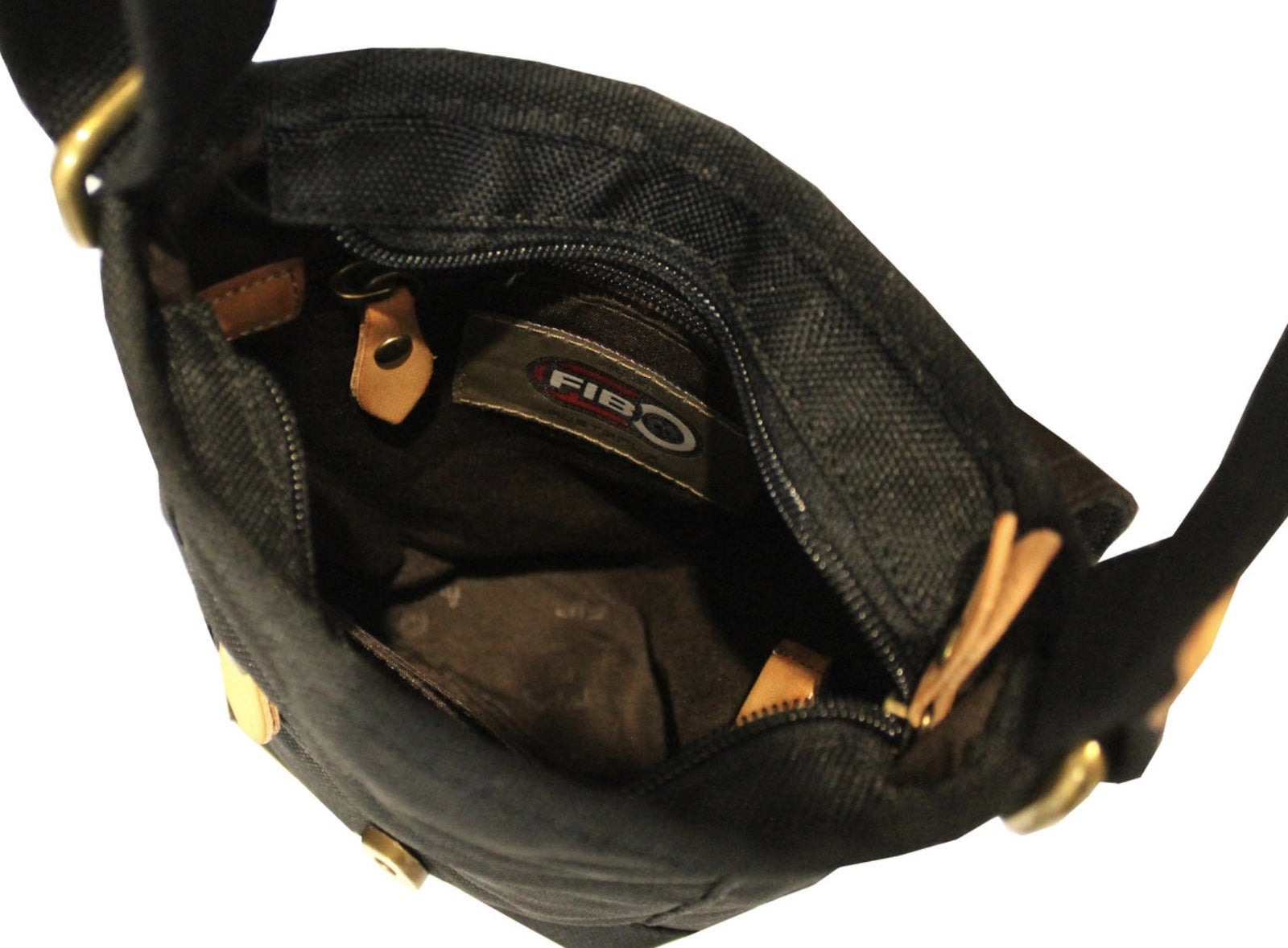 FIB Water Resistant Small Shoulder Canvas Bag w Adjustable Shoulder Strap - Black 8