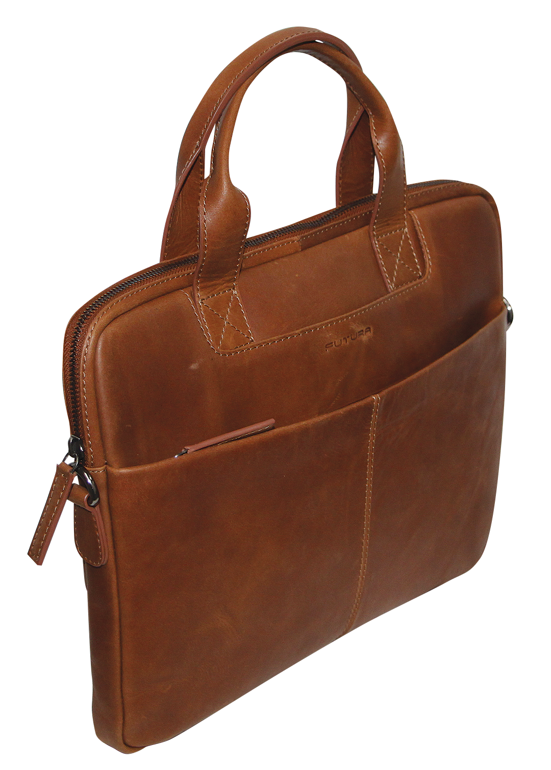 Futura Mens Slimline Laptop Bag Satchel Handbag Handles College - Brown 3