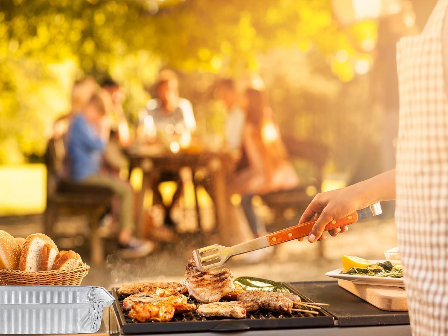 144x Aluminium Disposable Foil Food Container Trays Pans w/ Lids Covers Bulk 22cm*15cm*4.5cm 4