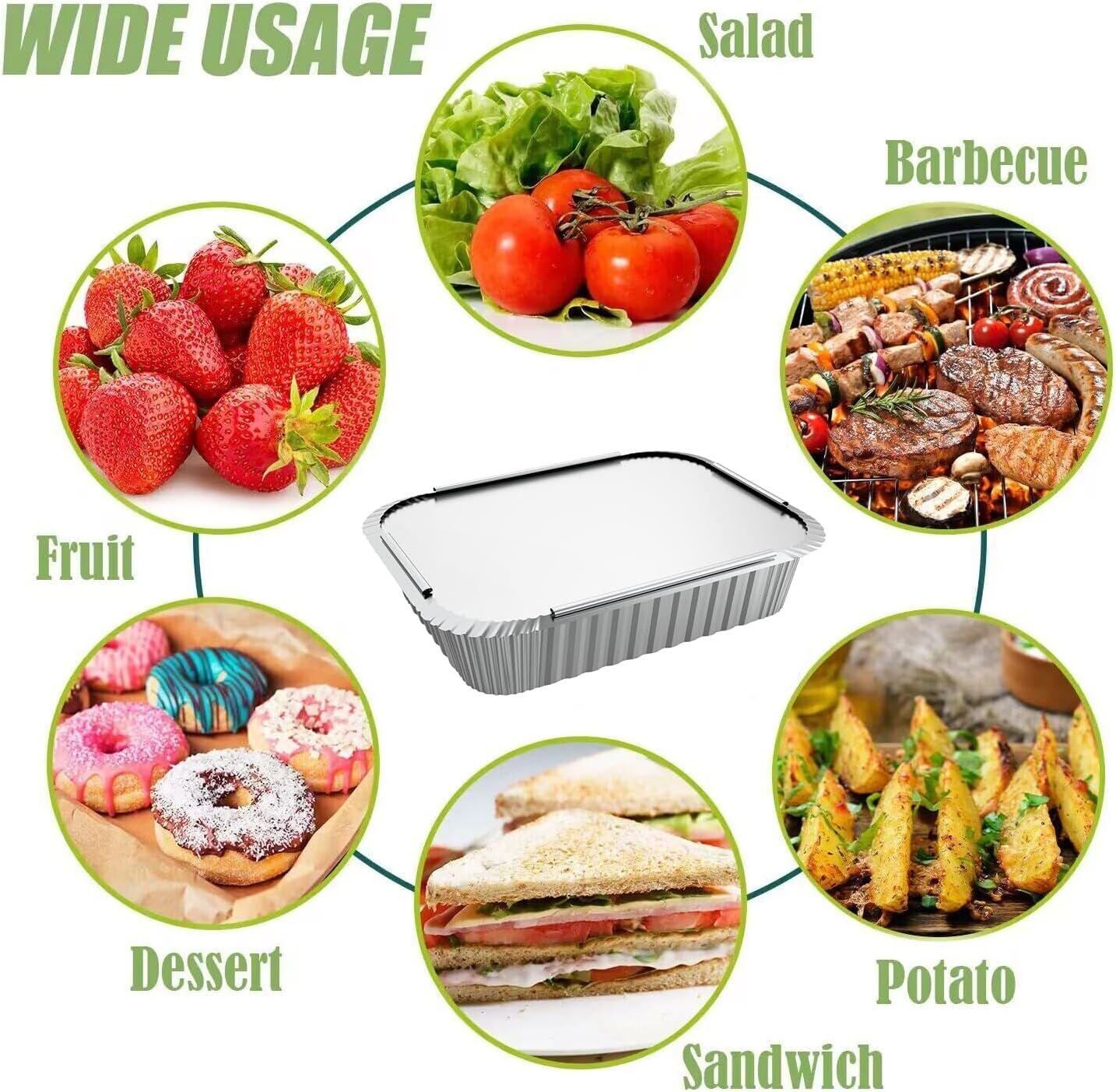 144x Aluminium Disposable Foil Food Container Trays Pans w/ Lids Covers Bulk 22cm*15cm*4.5cm 5