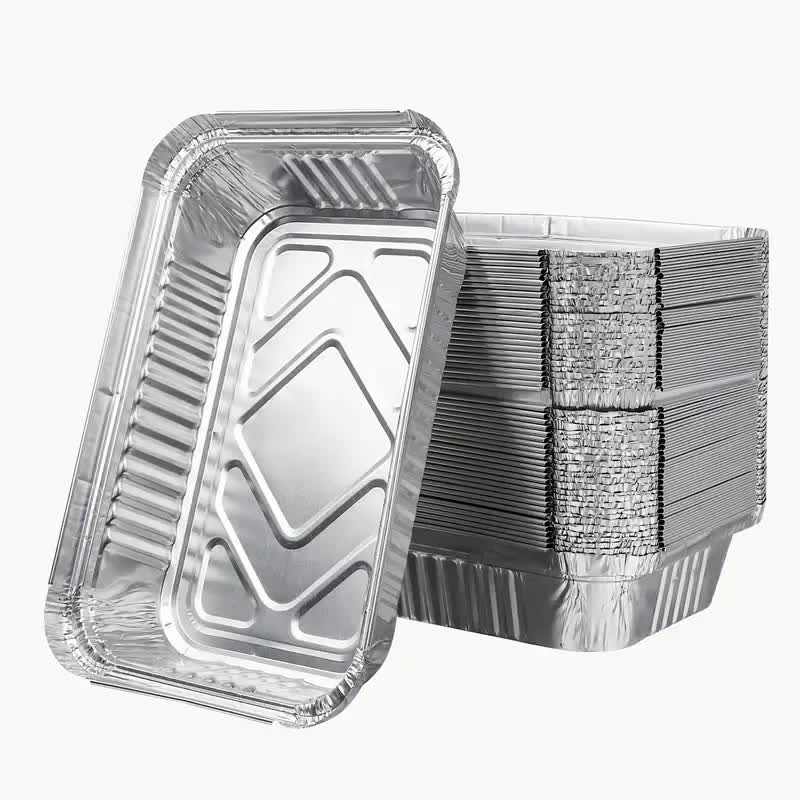 144x Aluminium Disposable Foil Food Container Trays Pans Baking Roast Bulk 32x26x5.5cm 3