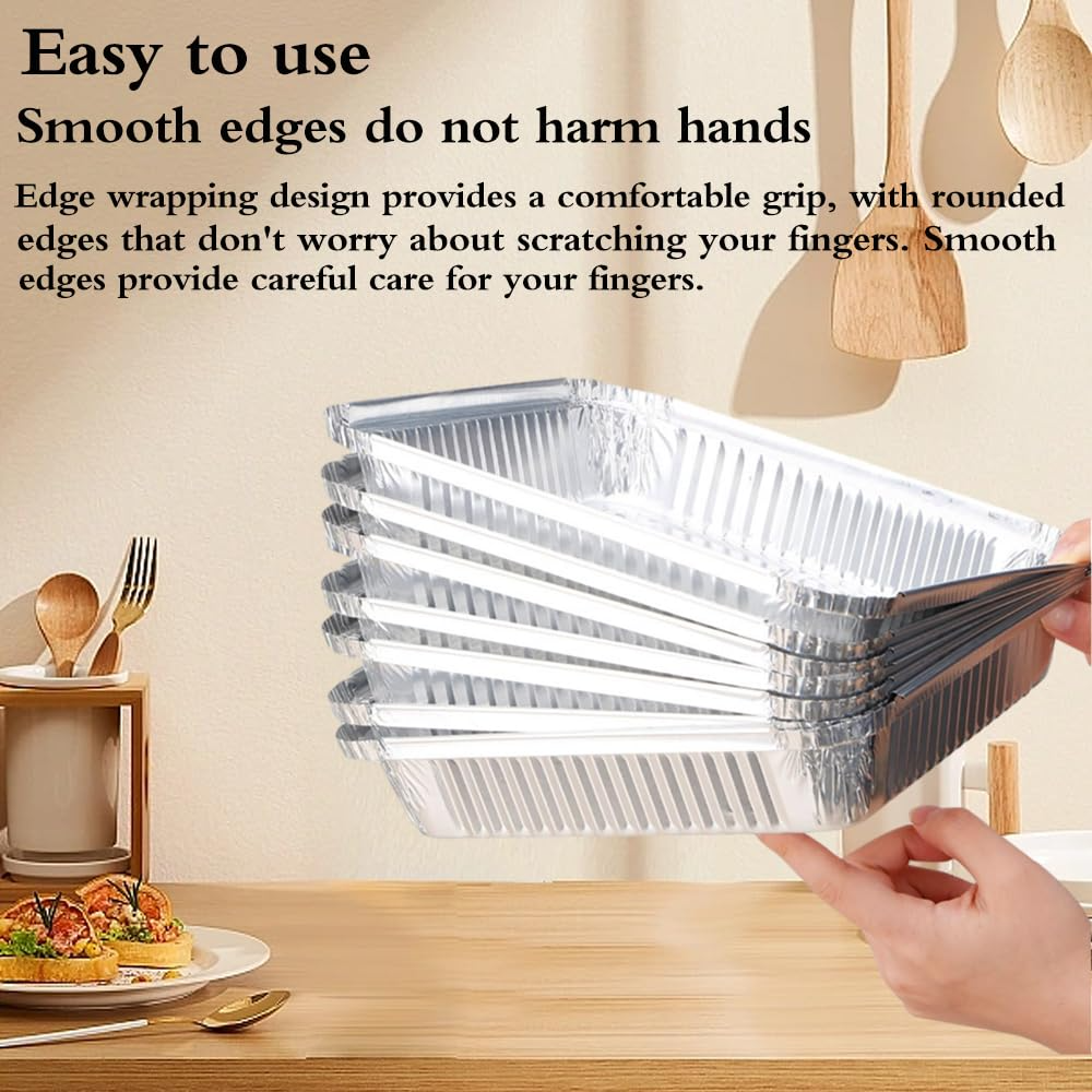 48x Deep Foil Aluminium Disposable Food Container Trays Pans Baking Roast Bulk 33x27x11cm 3