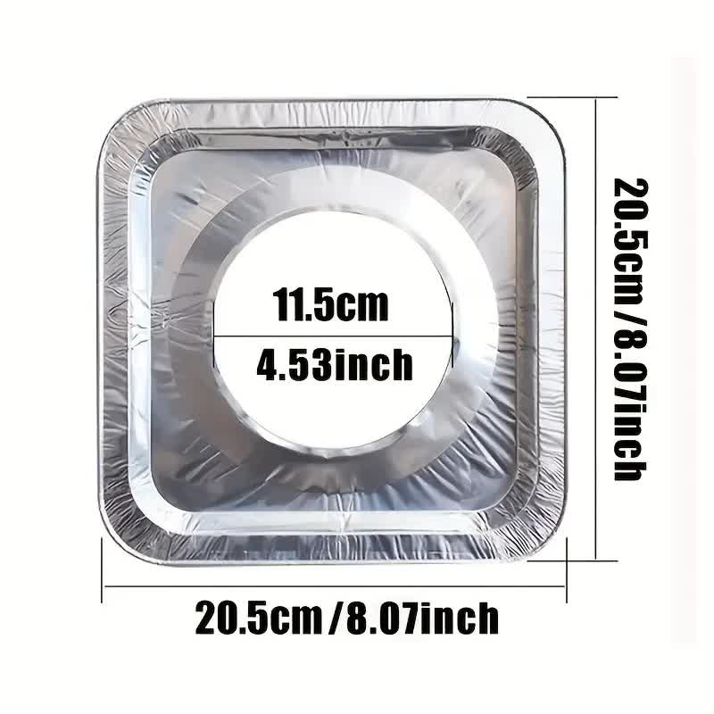 480x Aluminium Disposable Foil Stove Burner Covers Bulk - Square 3