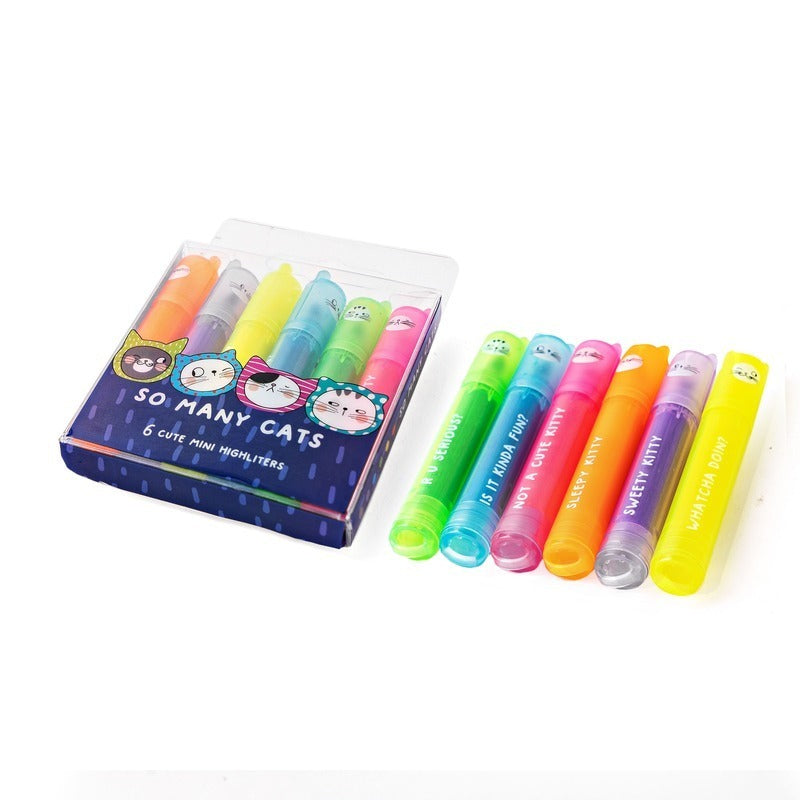 6pcs So Many Cats Cute Scented Mini Highlighter Pens 5