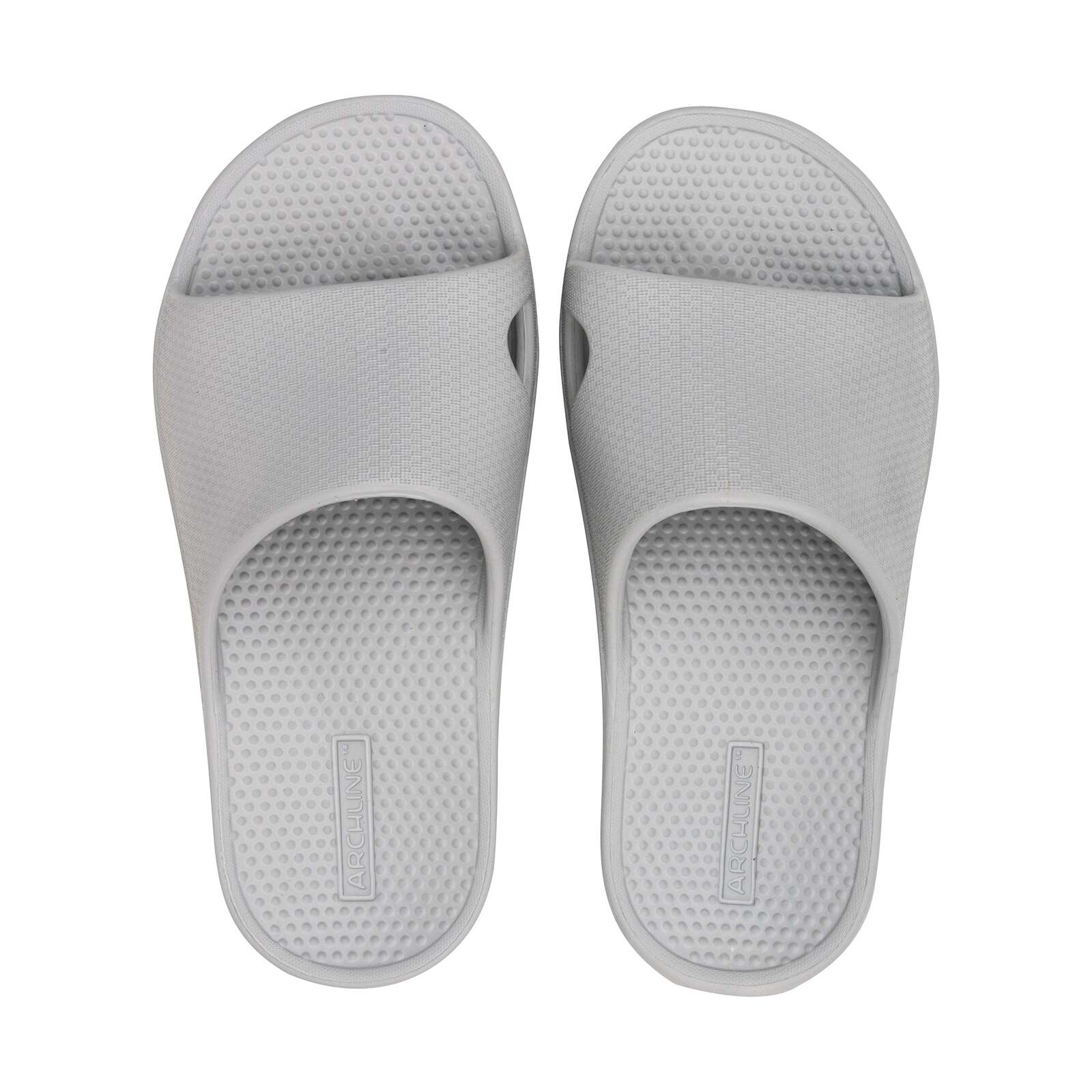Archline Rebound Orthotic Slides Flip Flop Thongs Slip On Arch Support - Stone Grey - Euro 37