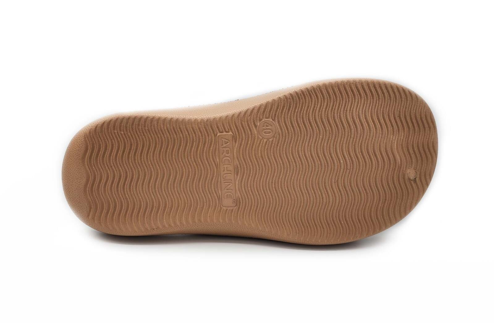 Archline Rebound Orthotic Slides Flip Flop Thongs Slip On Arch Support - Putty - Euro 42 8