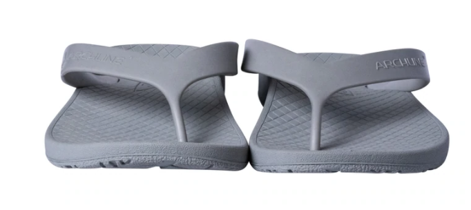 ARCHLINE Orthotic Flip Flops Thongs Arch Support Shoes Footwear - Grey - EUR 41 7