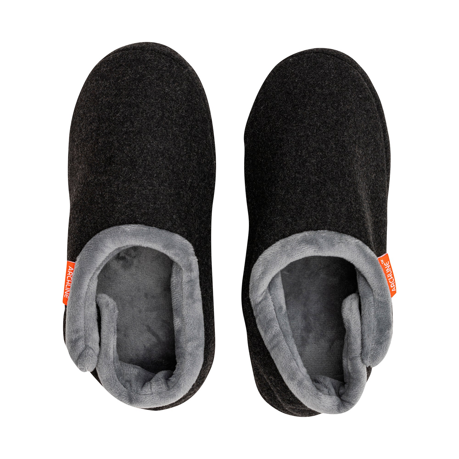 ARCHLINE Orthotic Slippers CLOSED Arch Scuffs Orthopedic Moccasins Shoes in Charcoal Marle - EUR 41 5