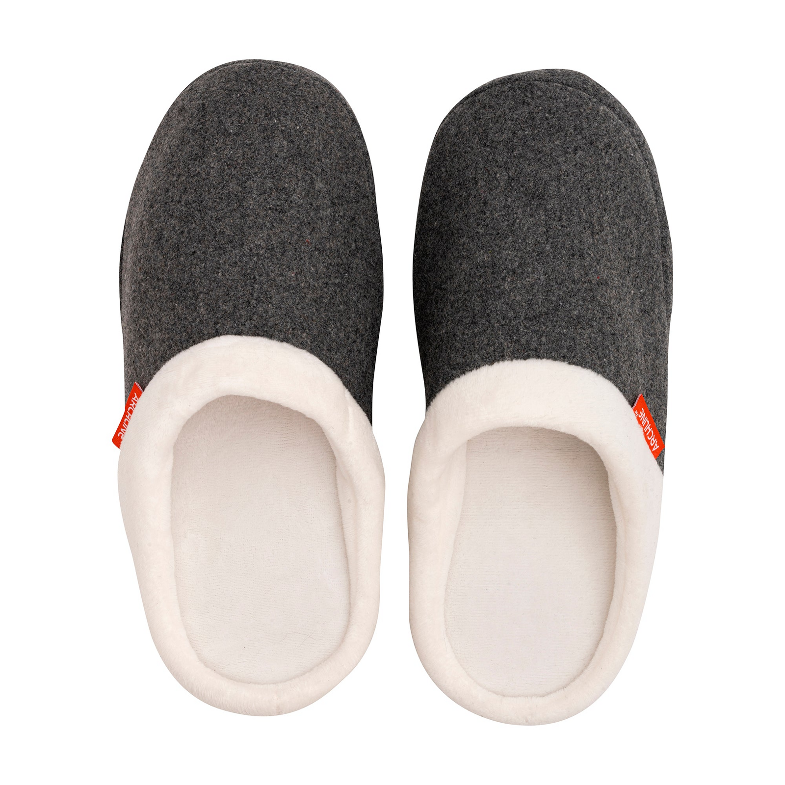 ARCHLINE Orthotic Slippers Slip On Arch Scuffs Orthopedic Moccasins in Grey Marle - EUR 42 10