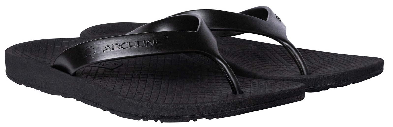 ARCHLINE Orthotic Thongs Arch Support Shoes Footwear Flip Flops Orthopedic - Black/Black - EUR 41 8