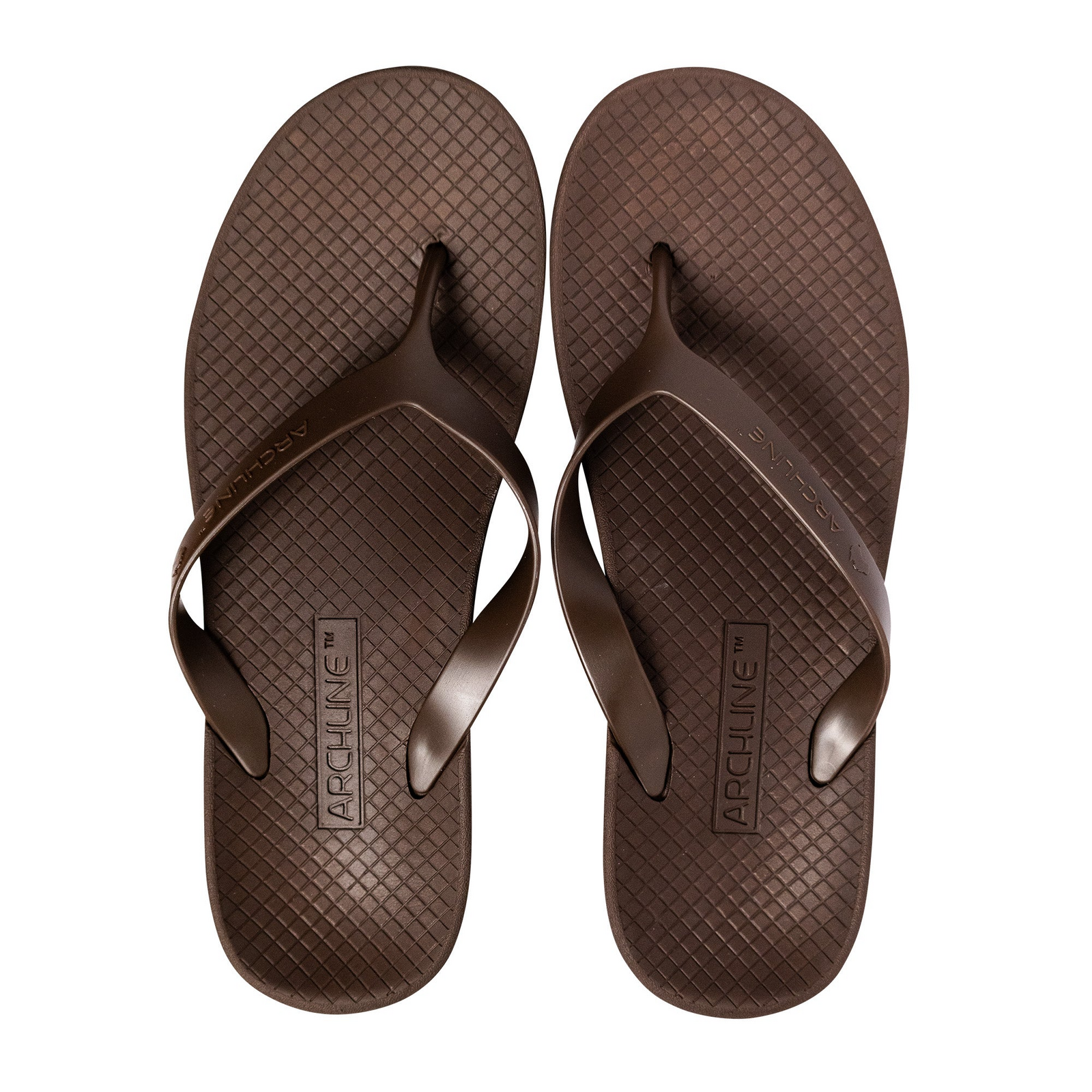 ARCHLINE Orthotic Thongs Arch Support Shoes Footwear Flip Flops Orthopedic - Brown/Brown - EUR 41