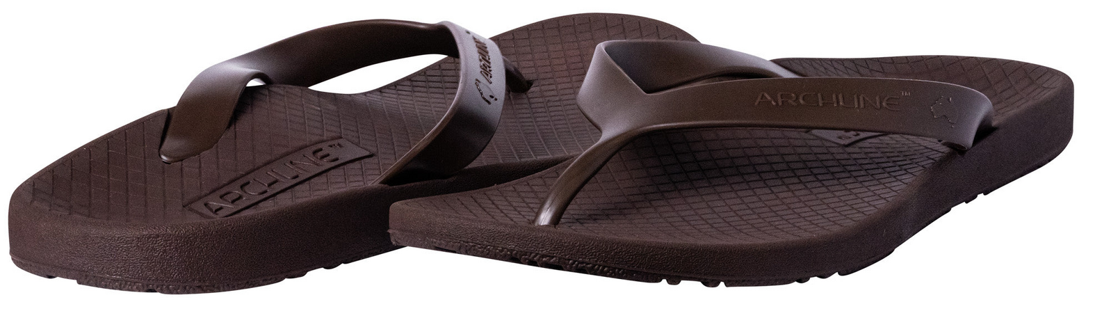 ARCHLINE Orthotic Thongs Arch Support Shoes Footwear Flip Flops Orthopedic - Brown/Brown - EUR 44 9