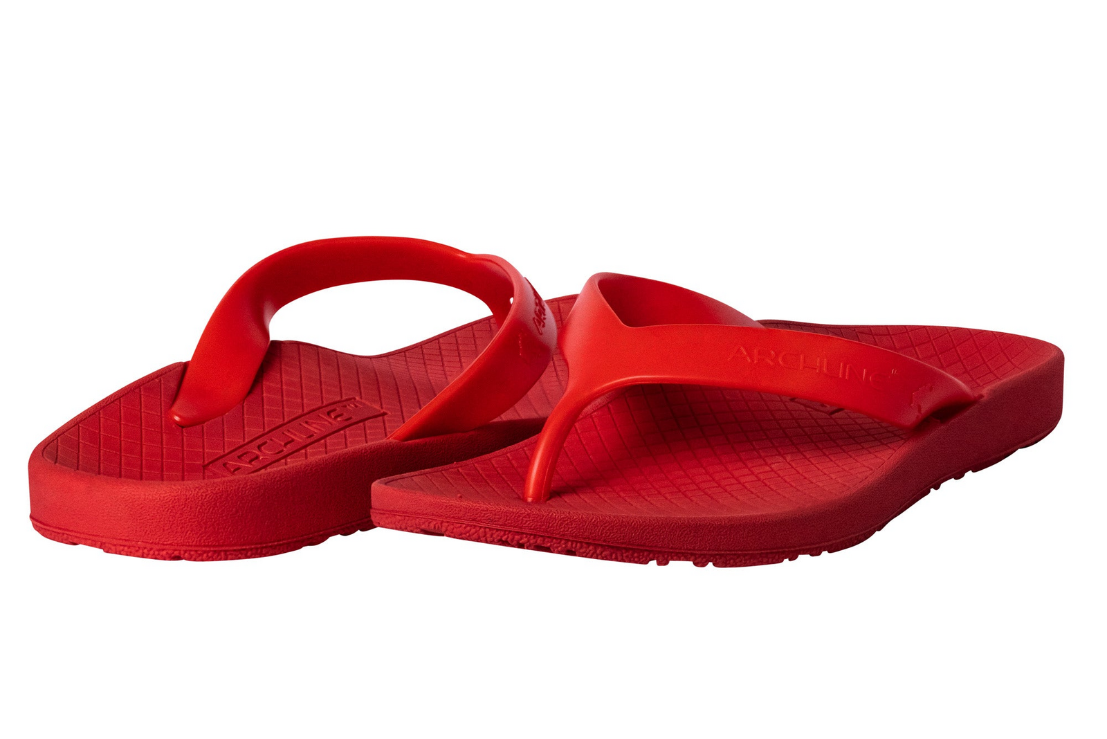 ARCHLINE Orthotic Thongs Arch Support Shoes Footwear Flip Flops Orthopedic - Red/Red  - EUR 45 9