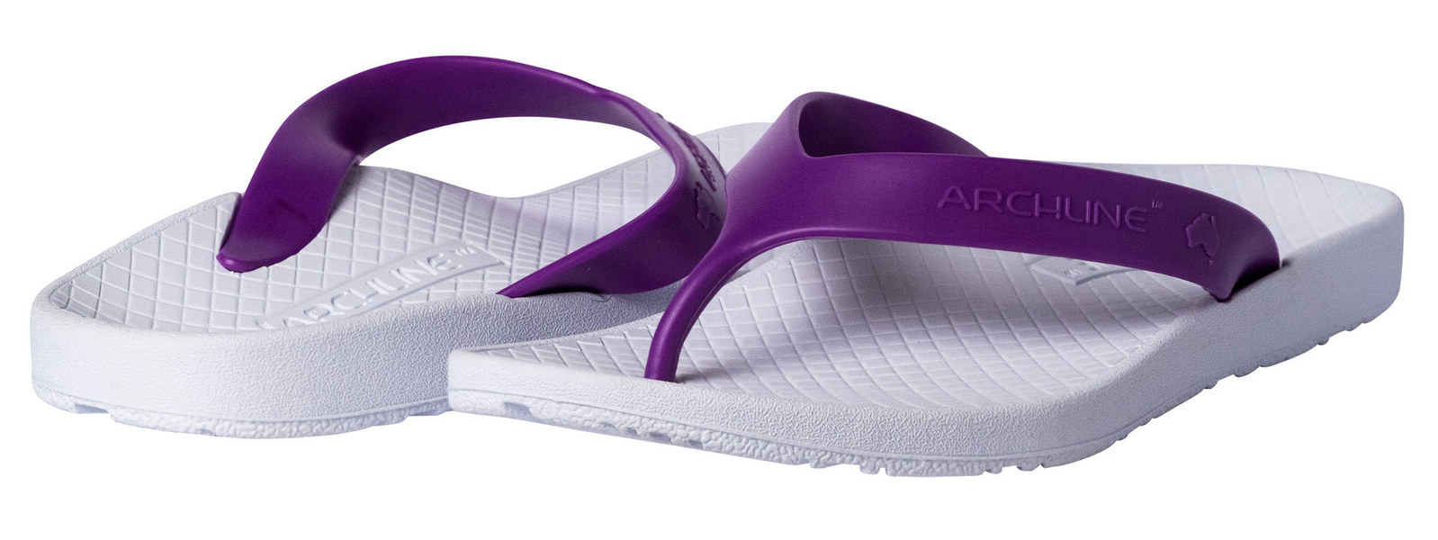 ARCHLINE Orthotic Thongs Arch Support Shoes Footwear Flip Flops Orthopedic - White/Fuchsia - EUR 42 10