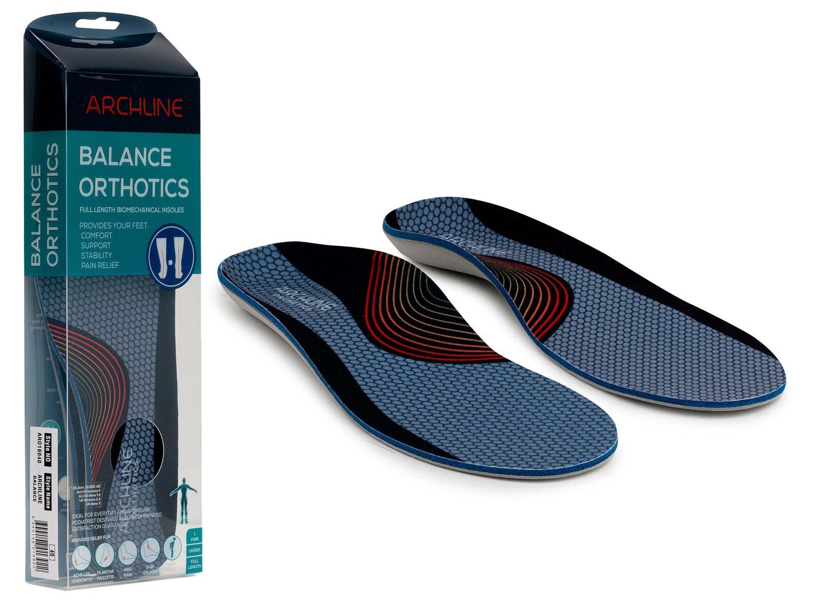ARCHLINE Orthotics Insoles Balance Full Length Arch Support Pain Relief - EUR 45 4