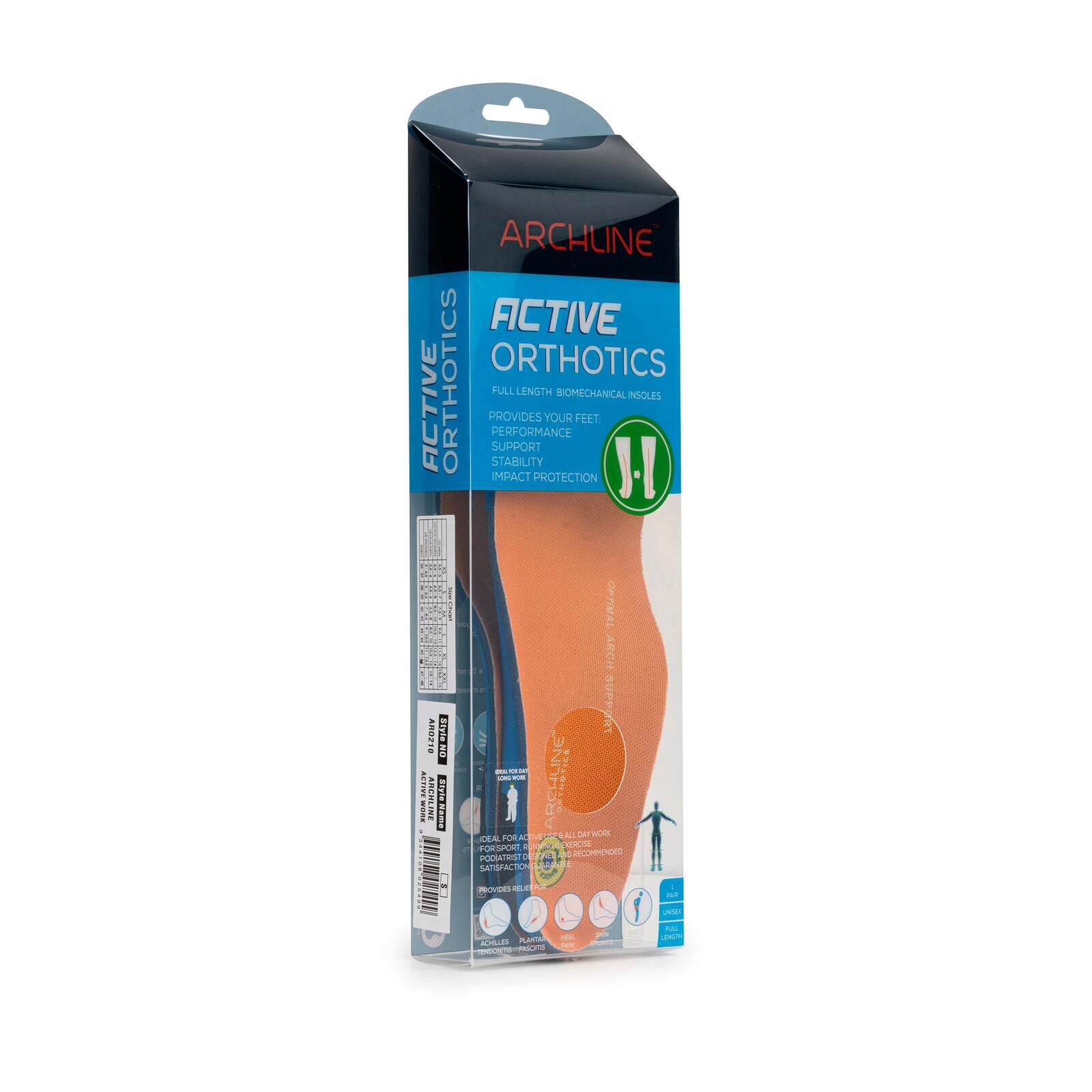 Archline Active Orthotics Full Length Arch Support Pain Relief Insoles - For Work - S (EU 38-39) 6